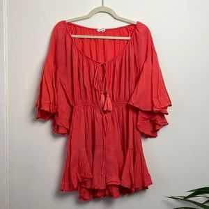 Cotton Candy coral playsuit